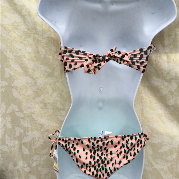 NWT Bar III size medium bandeau peach dalmation - Picture 2 of 9